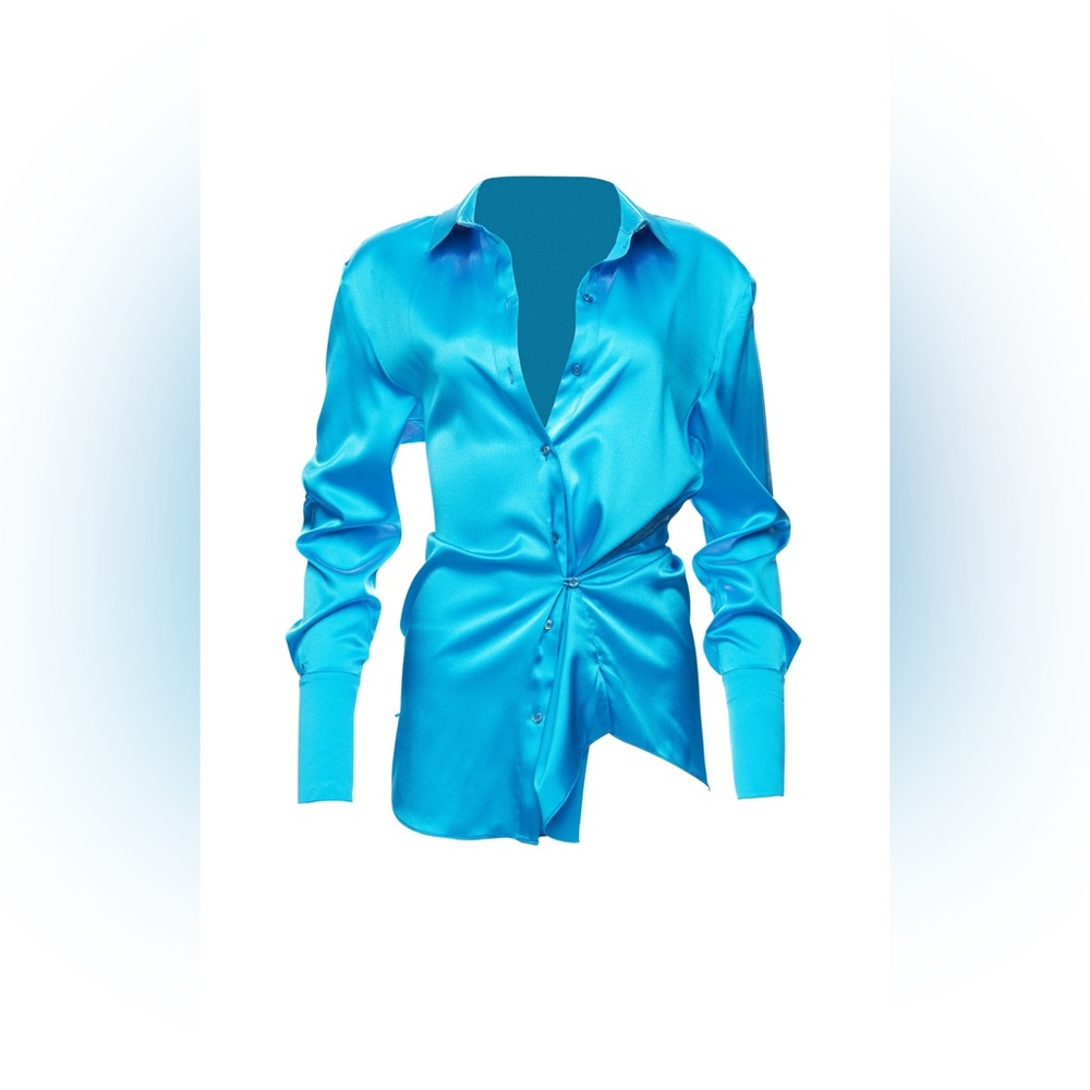 SER.O.YA Turquoise Karry Silk Shirt
